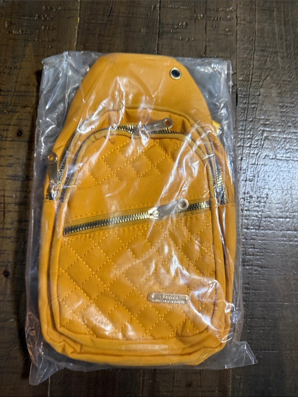 Quilted Yellow Crossbody Sling Bag - Picture 2 of 3